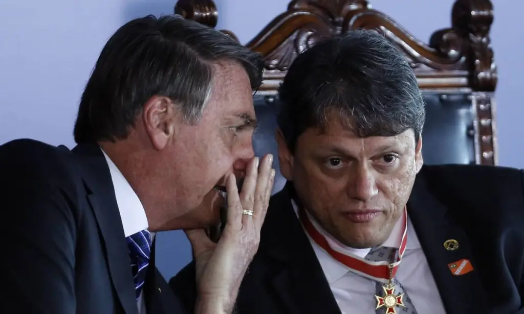 Tarcísio e Bolsonaro - Reprodução: O Globo Tarcísio e Bolsonaro - Reprodução: O Globo