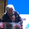Pepe Mujica discursa durante o 59° Congresso da UNE. 13 de julho de 2023, Brasília, Distrito Federal, Brasil. Crédito: Depositphotos