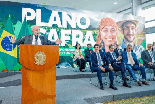 Presidente Lula durante o lançamento do Plano Safra 2024/2025, no Palácio do Planalto - Foto: Ricardo Stuckert / PR