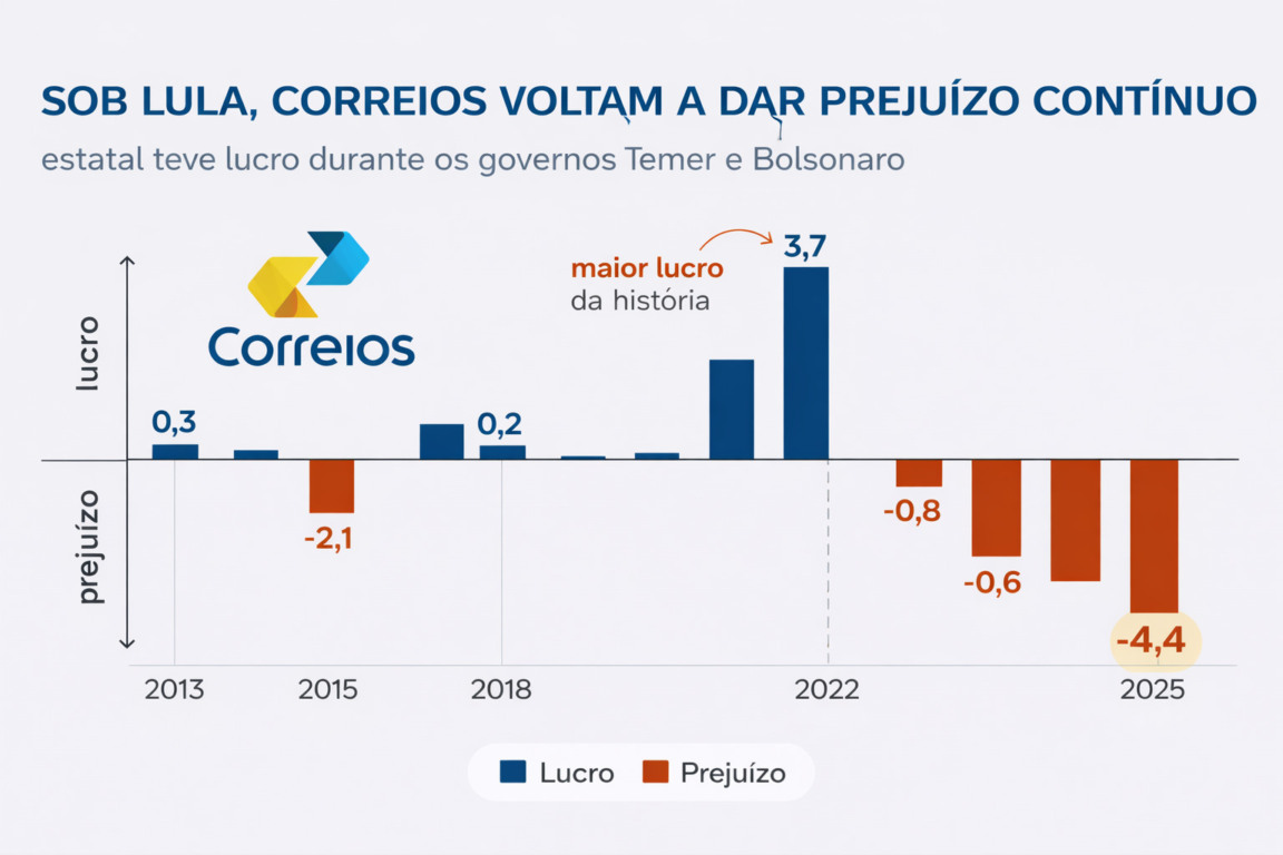 Gráfico Correios Prejuízo Lula
